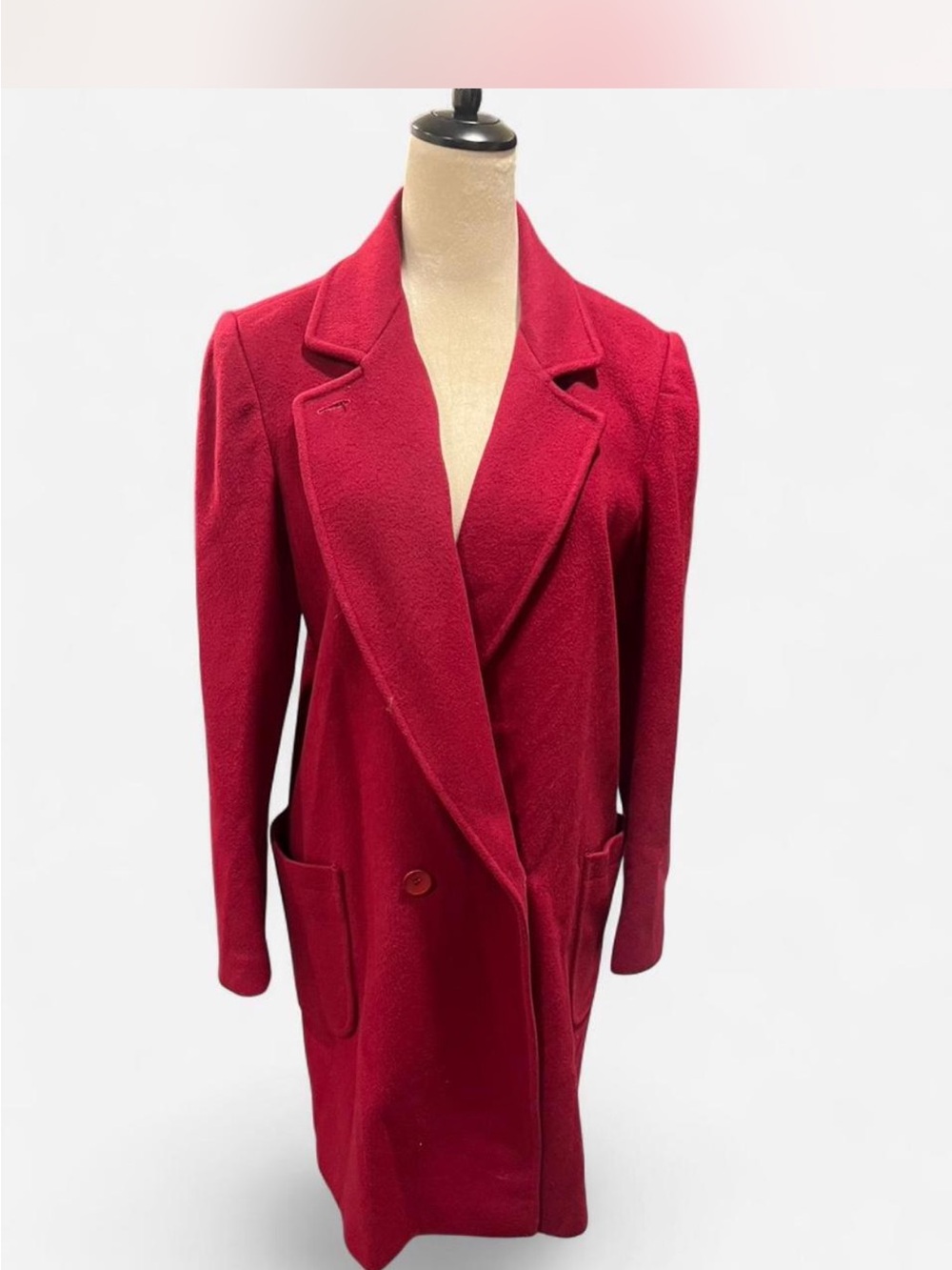 Red Women's Wool-Blend Long Coat